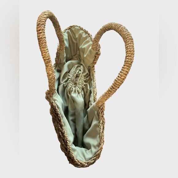 Wicker Tote Mesh Bag Purse Summer Beach Vacation Cruise - Picture 7 of 9